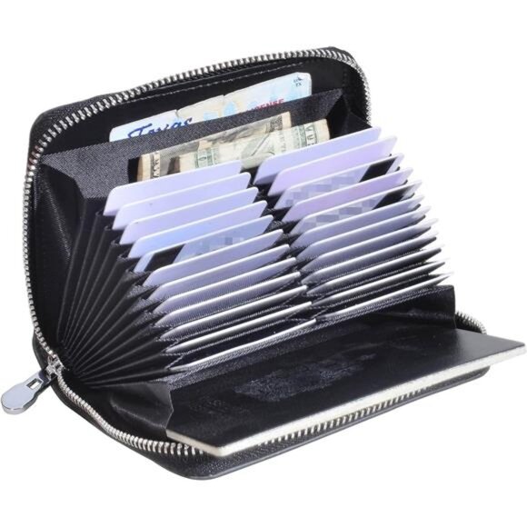 Genuine Leather Credit Card Holder Case RFID Travel Passport Wallet